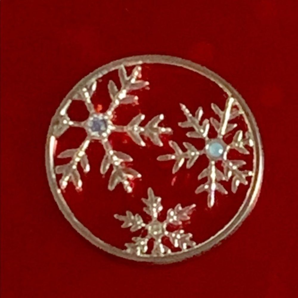 Origami Owl 3‎ Silver Rhinestone Snowflake Plate